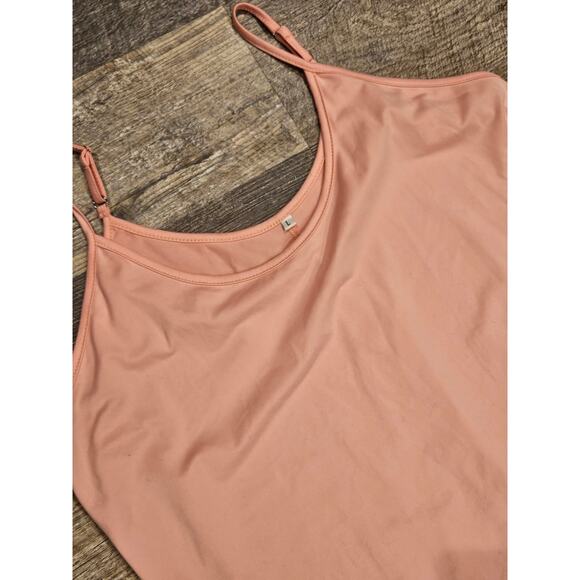 Peachy pink tank maxi dress large Oversized flowy beach boho - Picture 2 of 6